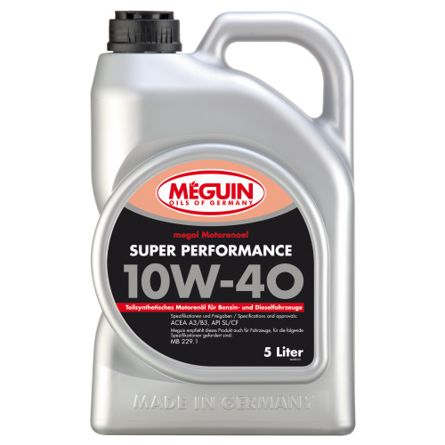 Полусинтетическое моторное масло Megol Motorenoel Super Performance 10W-40 - 5 л Полусинтетическое моторное масло Megol Motorenoel Super Performance 10W-40 - 5 л