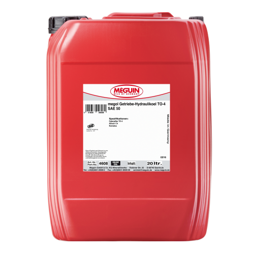 Минеральное трансмиссионно-гидравлическое масло Megol Getriebe-Hydraulikoel TO-4 SAE 50 - 20 л Минеральное трансмиссионно-гидравлическое масло Megol Getriebe-Hydraulikoel TO-4 SAE 50 - 20 л